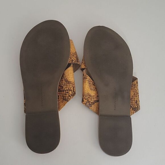 Banana Republic Womens Snake Print Sandals Yellow Size 8 - Picture 8 of 8